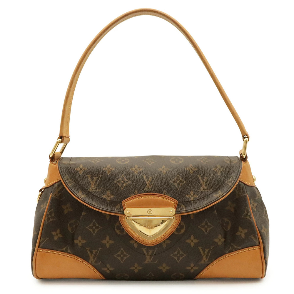 Louis Vuitton Monogram Beverly Hobo Shoulder Bag Canvas Leather Brown